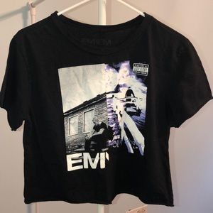 black eminem crop top